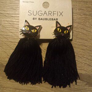 Sugarfix by Baublebar Black Cat with tassels earrings